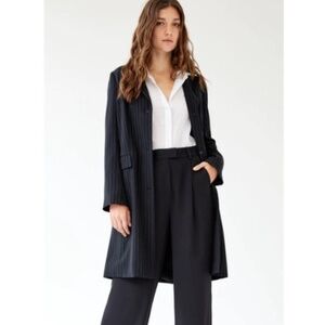 Aritzia Babaton Navy Pinstripe Trent Jacket 8